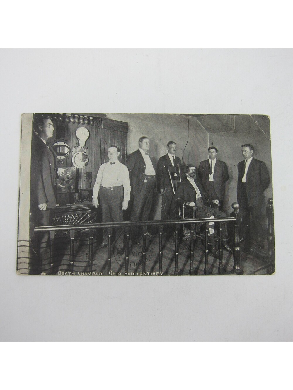 Postcard Columbus Ohio Penitentiary Death Chamber & Men Antique 1911 RARE